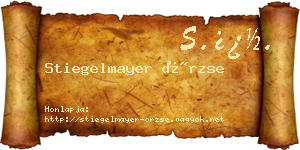 Stiegelmayer Örzse névjegykártya